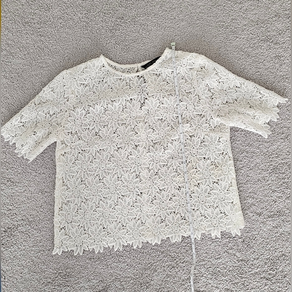Zara White Lace Top - Picture 9 of 10